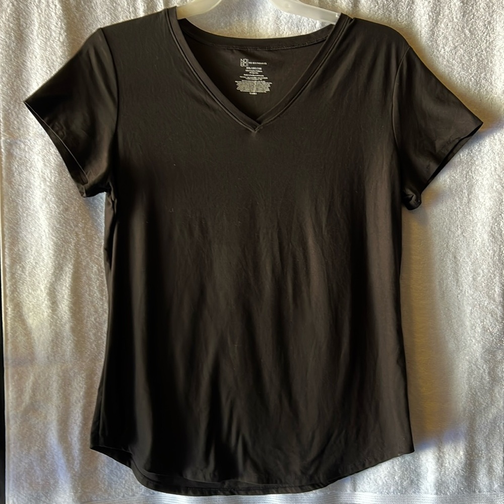 Women's Black V-Neck Top